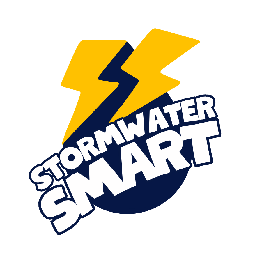 Stormwater SMART logo with two yellow lightning bolts